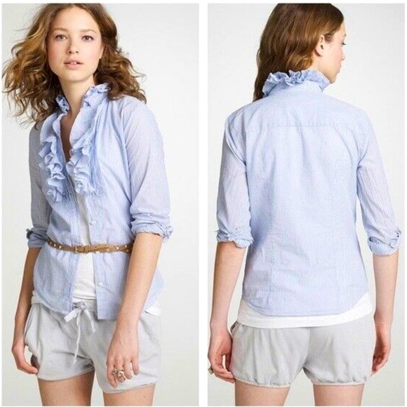 J. Crew Tops - J. Crew | Frances Striped Tuxedo Shirt - EUC